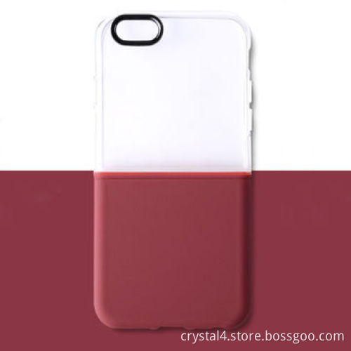 Shock-resistant dual color hybrid phone case with transparent window